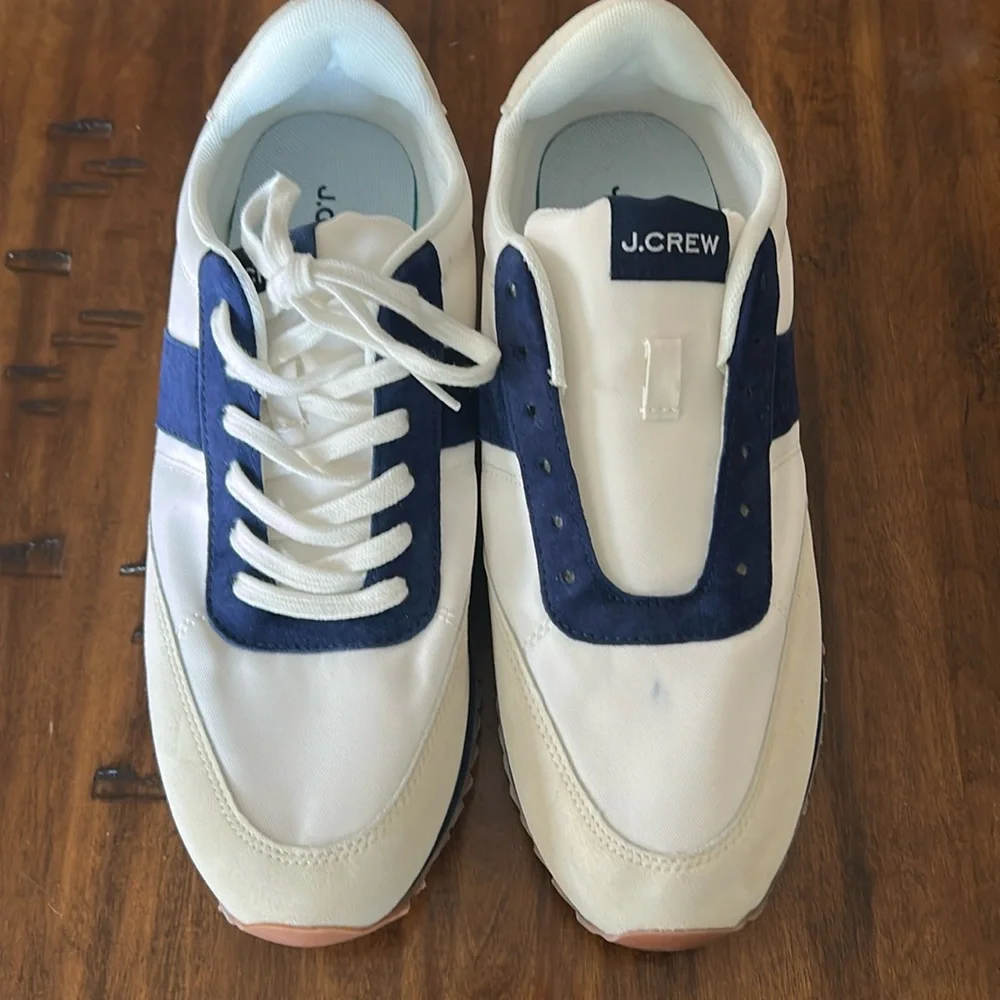 J. Crew trainers colorblock BA972 Mediterranean Navy Size 10 - Picture 3 of 8